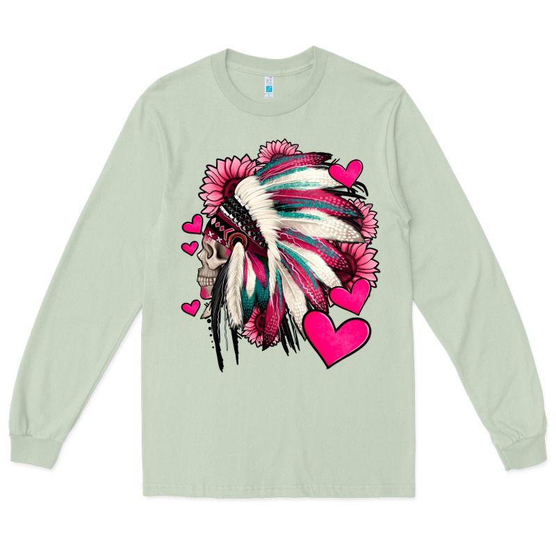 Indian Headdress With Hearts Valentine's Day Long Sleeve Tee by Jasminsmagicworld | Teevron