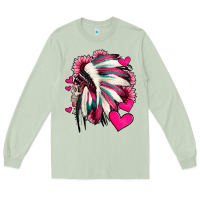 Matcha indian headdress with hearts valentine's day Long Sleeve Tee - Jasminsmagicworld
