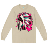 Mushroom indian headdress with hearts valentine's day Long Sleeve Tee - Jasminsmagicworld
