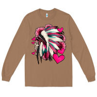 Toasted Coconut indian headdress with hearts valentine's day Long Sleeve Tee - Jasminsmagicworld