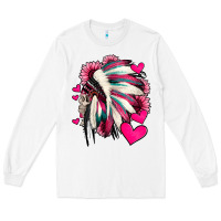 White indian headdress with hearts valentine's day Long Sleeve Tee - Jasminsmagicworld
