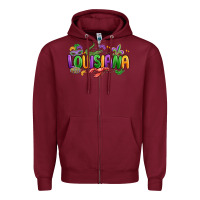 Burgundy mardi gras louisiana Zipper Hoodie - MaliasSmallBusiness