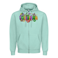 Seafoam mardi gras louisiana Zipper Hoodie - MaliasSmallBusiness