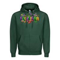 Sports Green mardi gras louisiana Zipper Hoodie - MaliasSmallBusiness