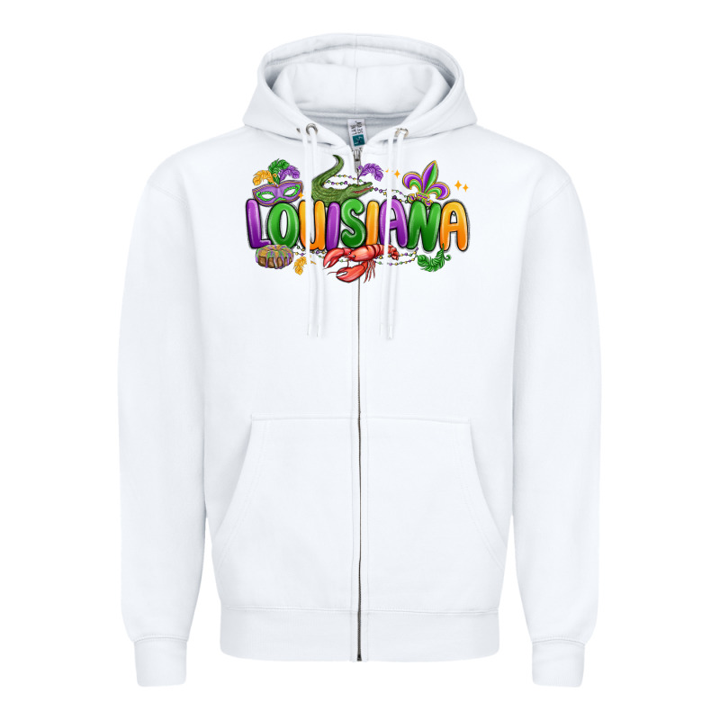 Mardi Gras Louisiana Zipper Hoodie by MaliasSmallBusiness | Teevron