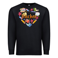 Black teacher heart Premium Sweatshirt - Artiststas