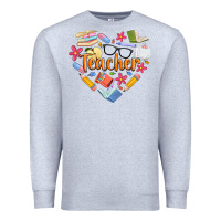 Heather Grey teacher heart Premium Sweatshirt - Artiststas