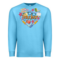 Ocean Blue teacher heart Premium Sweatshirt - Artiststas