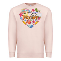 Pale Pink teacher heart Premium Sweatshirt - Artiststas