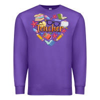Purple teacher heart Premium Sweatshirt - Artiststas