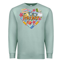 Seafoam teacher heart Premium Sweatshirt - Artiststas