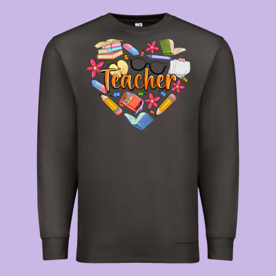 Teacher Heart Premium Sweatshirt Designed By Artiststas