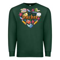Sports Green teacher heart Premium Sweatshirt - Artiststas