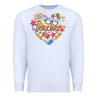 White teacher heart Premium Sweatshirt - Artiststas