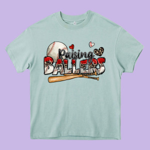 Raising Ballers Baseball Heavy Core Tee Designed By Zillion Design Studio