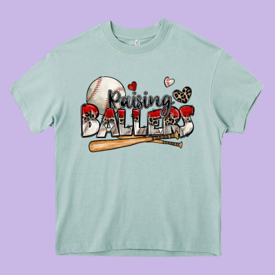 Raising Ballers Baseball Heavy Core Tee Designed By Zillion Design Studio