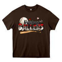 Chocolate Brown raising ballers baseball Heavy Core Tee - Zillion Design Studio