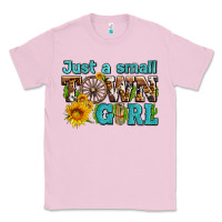 Bubblegum Pink just a small town girl with sunflowers and money Classic Tee - AdoDesignShop