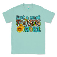 Seafoam just a small town girl with sunflowers and money Classic Tee - AdoDesignShop