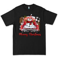 Black merry christmas truck snowman Premium Tee - BarkalooDesign