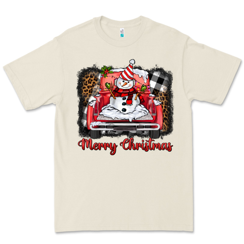 Merry Christmas Truck Snowman Premium Tee by BarkalooDesign | Teevron