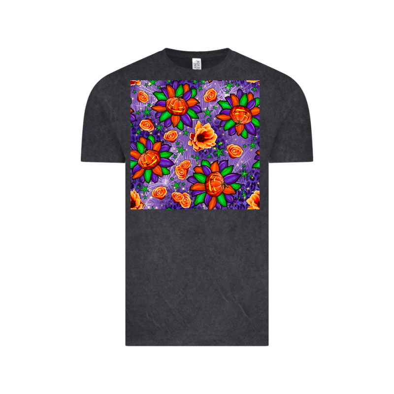 Pumpkin Flower Halloween Seamless Pattern Vintage Tee by BundleAndBundleShop | Teevron