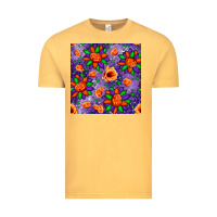 Vintage Mustard pumpkin flower halloween seamless pattern Vintage Tee - BundleAndBundleShop