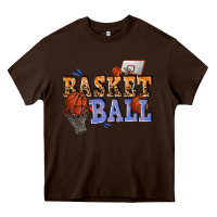 Chocolate Brown basketball Heavy Core Tee - texasbilliewilder