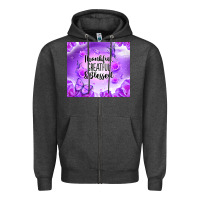 Charcoal Heather thankful greatful blessed Zipper Hoodie - NancyCooperArtShop