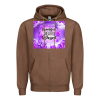 Chestnut thankful greatful blessed Zipper Hoodie - NancyCooperArtShop
