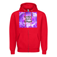 Red thankful greatful blessed Zipper Hoodie - NancyCooperArtShop