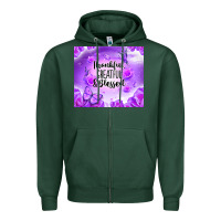 Sports Green thankful greatful blessed Zipper Hoodie - NancyCooperArtShop