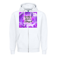 White thankful greatful blessed Zipper Hoodie - NancyCooperArtShop