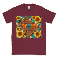 Burgundy sunflower gemstone and mom with cowhide Classic Tee - Artiststas