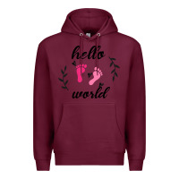 Burgundy Hello world Premium Hoodie - Bettercallsaul