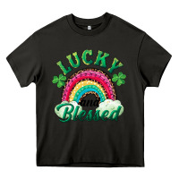 Asphalt Lucky and blessed rainbow Heavy Core Tee - RanaPortraitStore