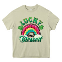 Mossy Lucky and blessed rainbow Heavy Core Tee - RanaPortraitStore
