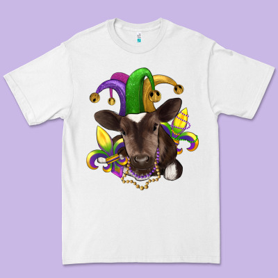Mardi Gras Baby Cow Premium Tee Designed By Ranaportraitstore