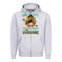 Heather Grey when you cant find the sunshine be the sunshine me Zipper Hoodie - NancyCooperArtShop