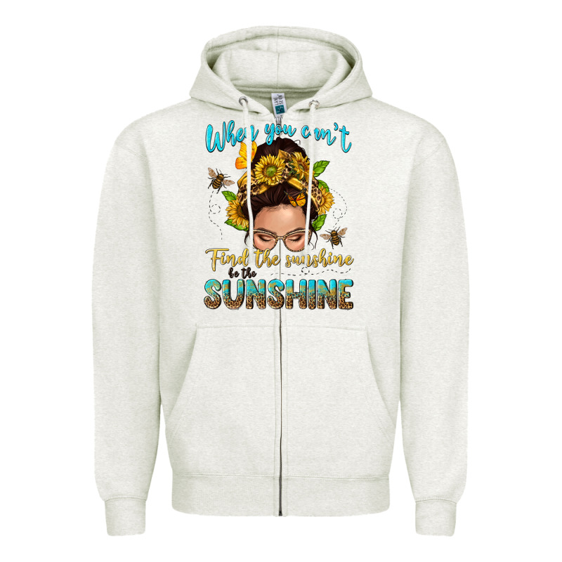 When You Cant Find The Sunshine Be The Sunshine Me Zipper Hoodie by NancyCooperArtShop | Teevron