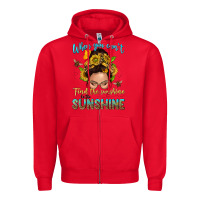 Red when you cant find the sunshine be the sunshine me Zipper Hoodie - NancyCooperArtShop