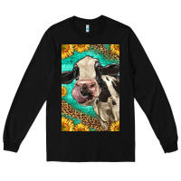 Black Western Holstein Cow Long Sleeve Tee - LillyAllenDesigns