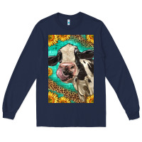 Navy Western Holstein Cow Long Sleeve Tee - LillyAllenDesigns