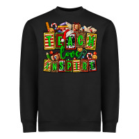 Black teach love inspire with Christmas and teacher elements Heavyweight Sweatshirt - AdoDesignShop