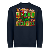 Navy teach love inspire with Christmas and teacher elements Heavyweight Sweatshirt - AdoDesignShop