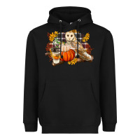 Black Fall Barn Owl Heavyweight Hoodie - LillyAllenDesigns