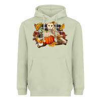 Matcha Fall Barn Owl Heavyweight Hoodie - LillyAllenDesigns