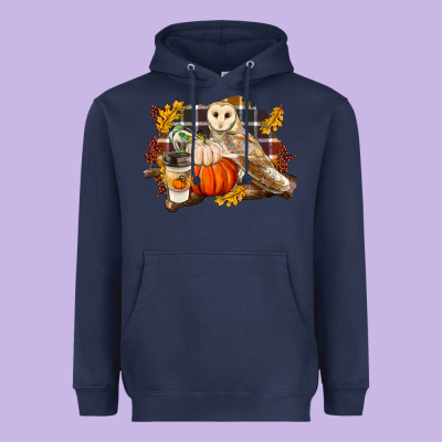 Fall Barn Owl Heavyweight Hoodie Designed By Lillyallendesigns