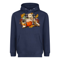 Navy Fall Barn Owl Heavyweight Hoodie - LillyAllenDesigns