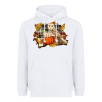 White Fall Barn Owl Heavyweight Hoodie - LillyAllenDesigns